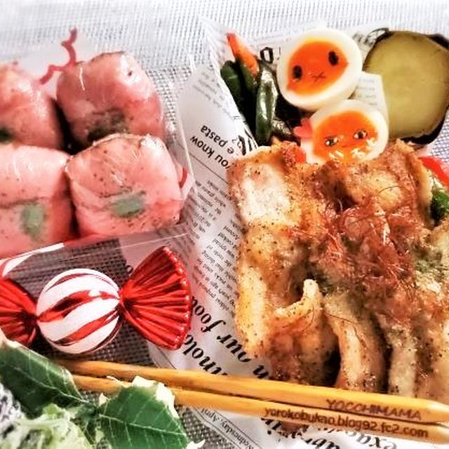 ミッフィー弁当♪豚バラかりかり♪さりげなくいる～っ編