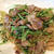ちょっと濃いめの味で「豆苗と豚バラの炒麺」