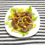 豚肉ソテーと野菜の、和風ドレッシング和え