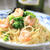 菜の花と海老の明太クリームパスタ