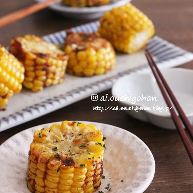 レンジで時短♡夏のおつまみ＊スパイシー焼きとうもろこし♡