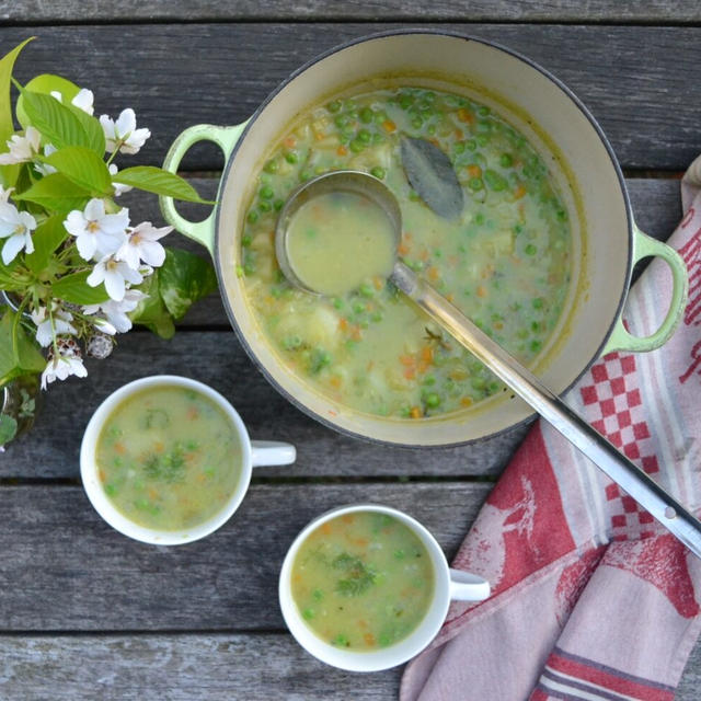 Green Pea and Potato Soup グリーンピースとじゃが芋のスープ