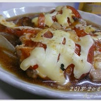 鶏トマト☆チーズ蒸し焼き♪