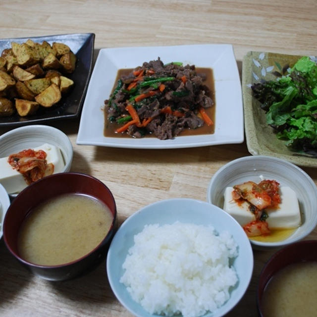 昨夜は新じゃがで海苔塩ポテトなど～！