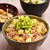 ひき肉新じゃが丼。エリンギの梅ナムルの晩ご飯。