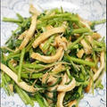 空芯菜と油揚げの生姜炒め。＜レシピ＞