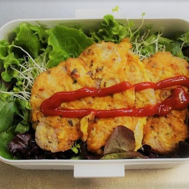 豚ヒレ肉のピカタ弁当　ねぎ玉子焼き　しょうが焼き　