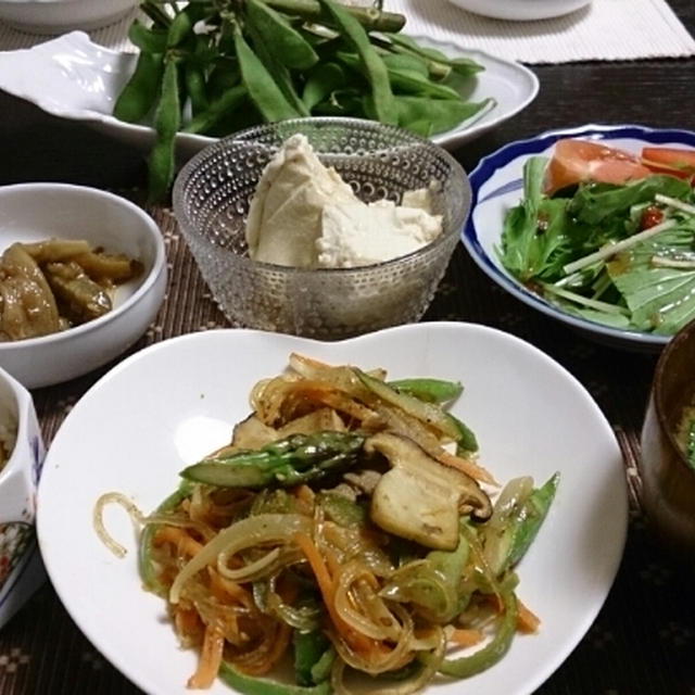 お夕飯◆季節野菜のチャプチェ