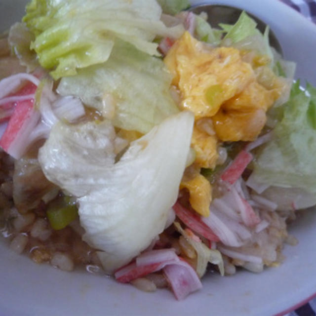 モニター料理♪　レタスの餡かけチャーハン