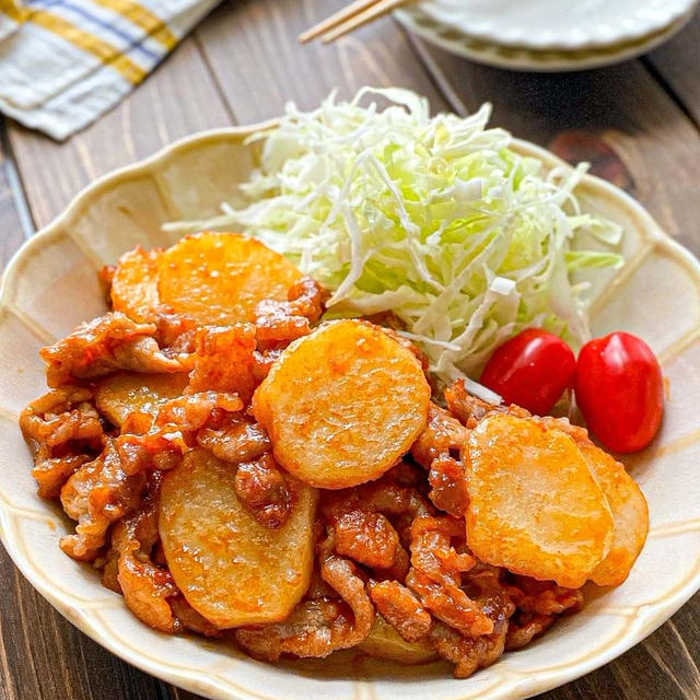 【簡単♩節約】豚肉とじゃがいもケチャップ炒め