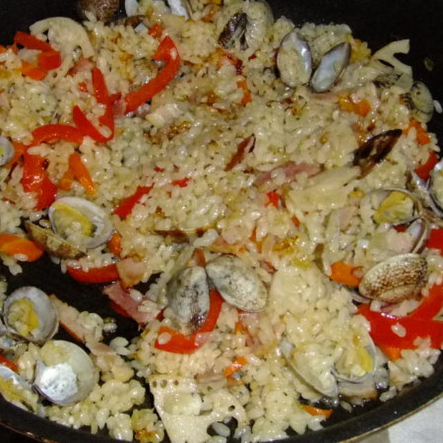 モニター洋風魚介スープの素でアサリの炊き込みご飯