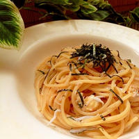 ✿大葉とシラスのチーズ入りたらこパスタ✿