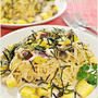 さつま芋ときのこのたらこチーズパスタ / 26日の朝ごはん
