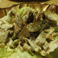 鶏チャーシューサラダ　煮汁をソースに(^_-)-☆