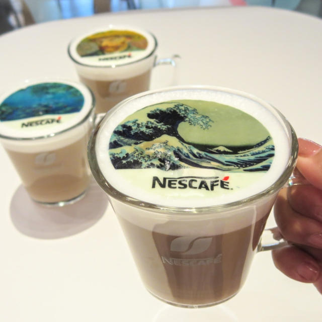 ネスカフェ原宿☆名画が楽しめるのは10分！ネスカフェ フォトラテ 飲める美術展