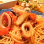 夏野菜とイカのパスタ　です～。