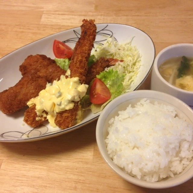 昨夜は海老フライなど～