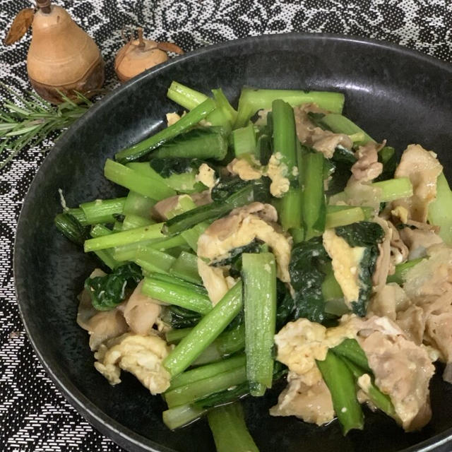 【レシピ】小松菜と豚バラのオイスターソース炒め