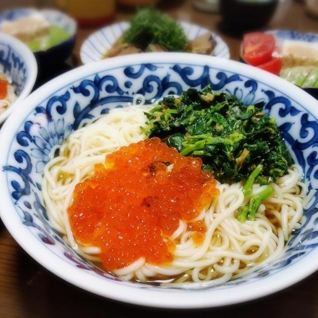 【家ごはん】冷たい麺類 * 水沢うどん * 冷たいスガキヤラーメン * 氷見うどんと氷見素麺 * 吉田の麺