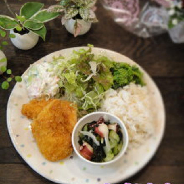 昼カフェ★ささみフライランチ(簡単レシピ）奇跡の一枚★