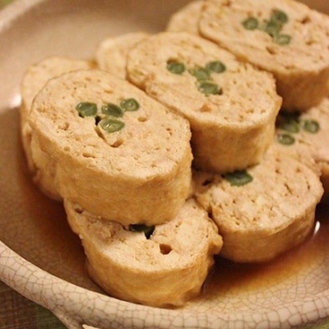 鶏ひき肉といんげんの信田巻き