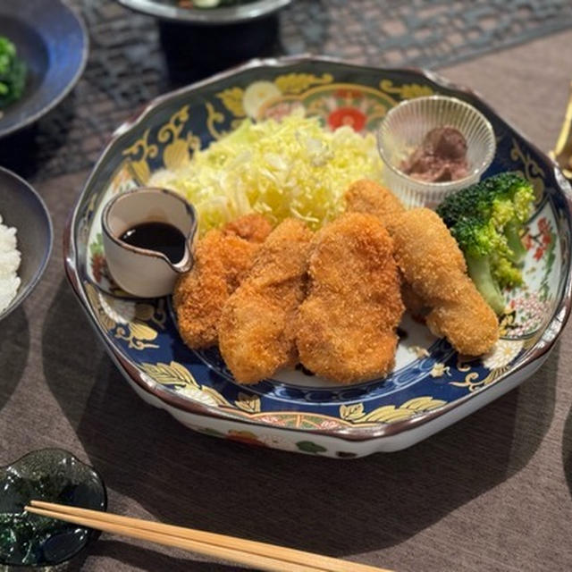 【だんなさまごはん】豚ヒレカツとポテサラとかの夜ごはん