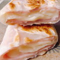 餃子の皮で！！簡単　ブリトー☆ハム&チーズと業務スーパーのハッシュドポテトの朝食