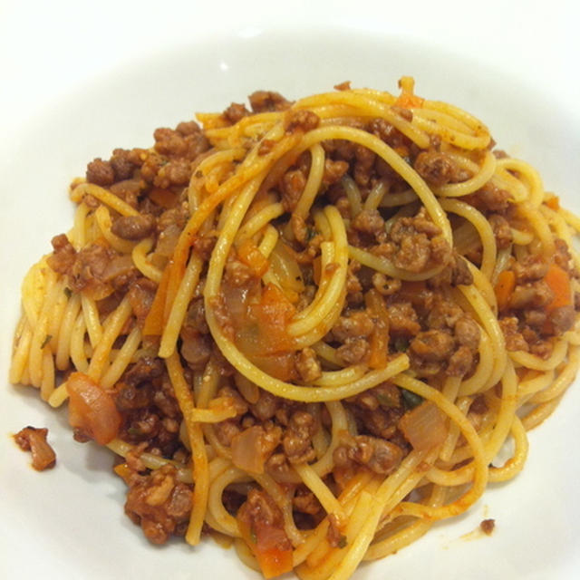 だまされた？~Spaghetti Bolognese with Minced Soy Meat~