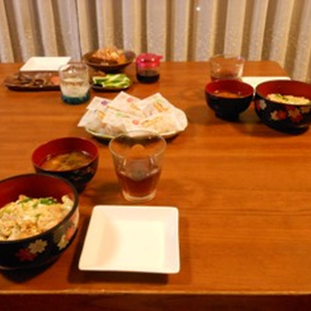 １０月２１日の夕飯　***　親子丼　と　おつまみセット♪　***