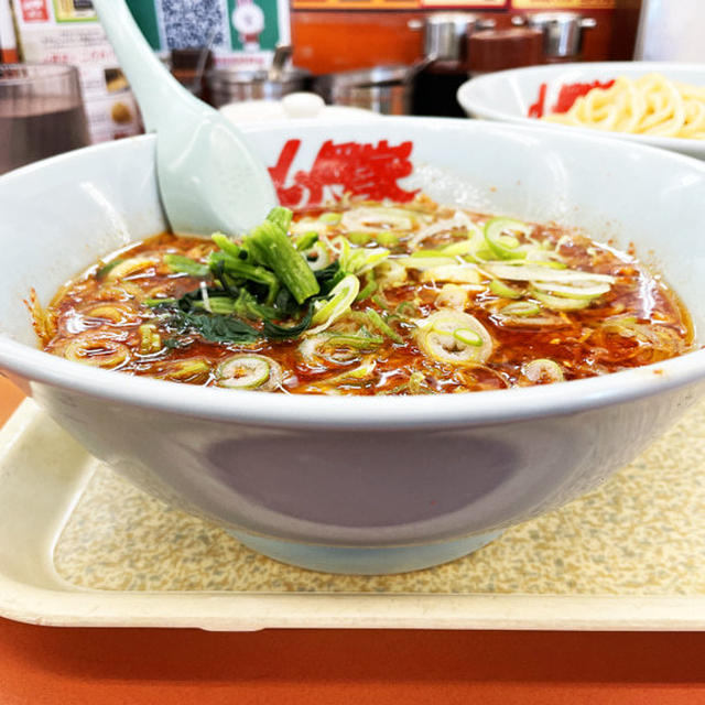 辛味噌つけ麺激＋2（5辛）を背脂変更多めで啜る 〜薬味ネギ増し・山岡家〜
