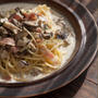 椎茸とベーコンのクリームパスタ