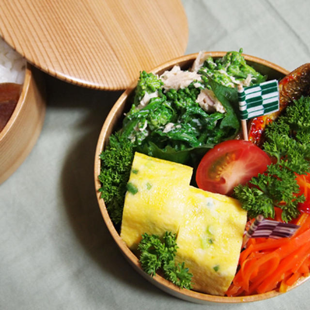 鯖の辛味噌焼き・菜の花のツナサラダ＆おやつ♪