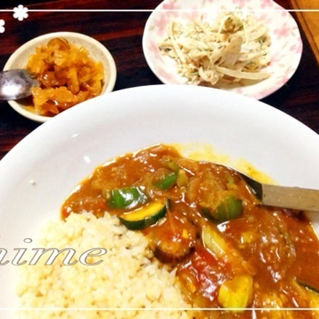 野菜カレー 〜ごぼうとかつおのマヨサラダ〜