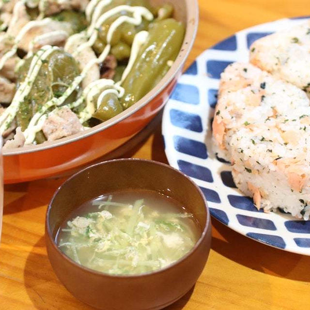 昨日の朝ごはん(^^)フライパンひとつで簡単に♪