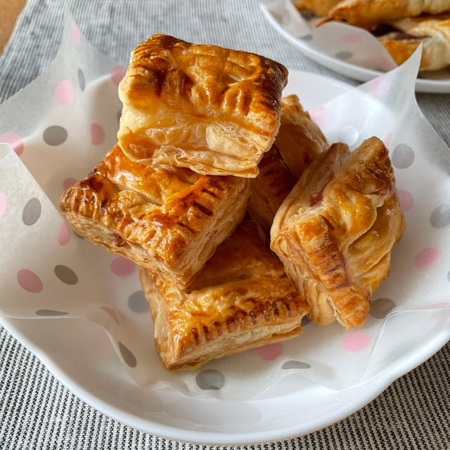 冷凍パイシートで、ジャムパイ、あんこパイ、アップルパイ