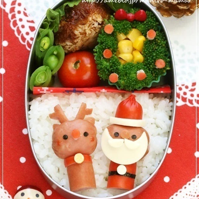 つくれぽ100人＆サンタさんとトナカイさんのクリスマス弁当＊キャラ弁