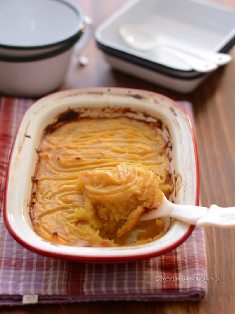 焼きいもで作る-スコップスイートポテト。*シルクスイート