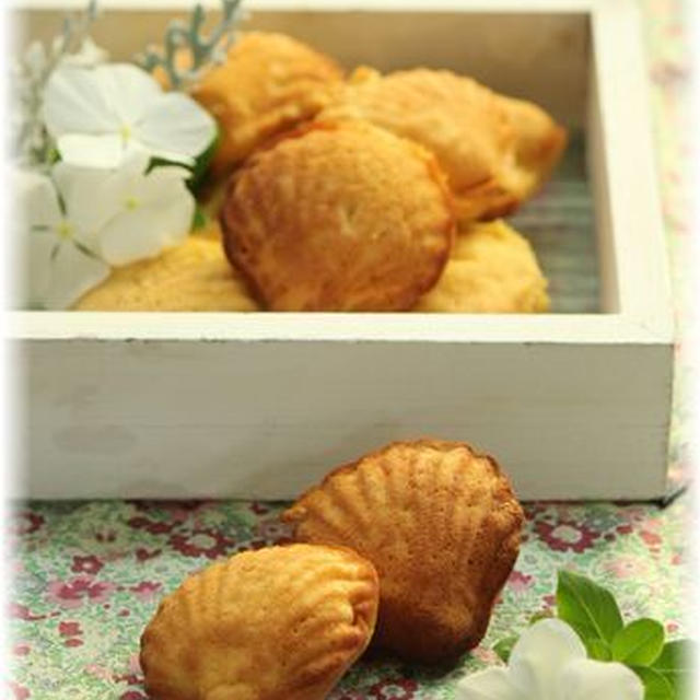 ヨーグルトとオリーブオイルのマドレーヌ。