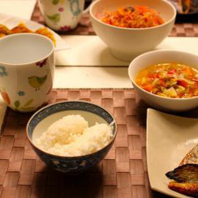 いただき物と残り物ごはん・・・