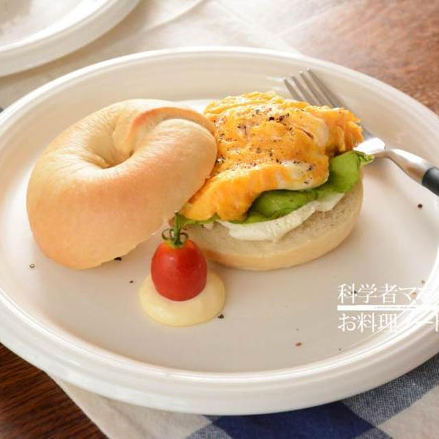 ベーグルサンドで朝ごはん