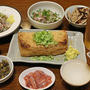 福井名物の「大きな油揚げ」メインの晩ごはん