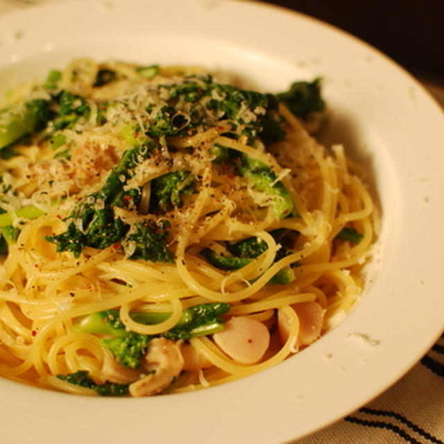 菜の花とアサリのチーズパスタ　…そしてミットゥン海へ行く