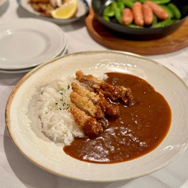 時短カツカレーの夜ごはん