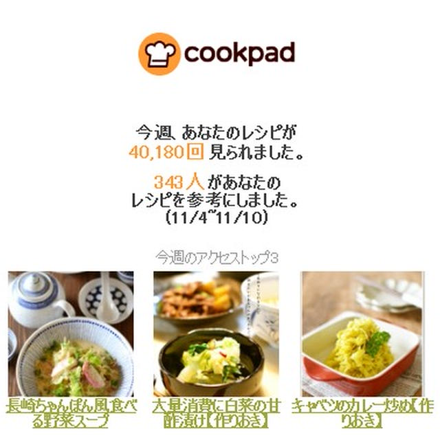 クックパッドさん週間レポート