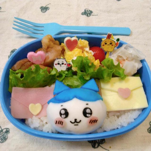 はんぺんハチワレちゃんバレンタイン弁当〖キャラ弁〗#平日お昼ご飯はお弁当or外食