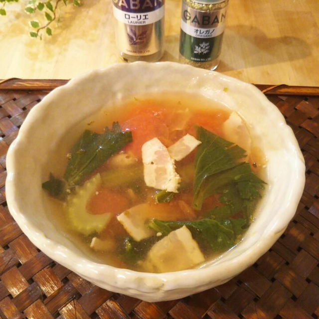 セロリの葉とトマトのスープ By Anさん レシピブログ 料理ブログのレシピ満載