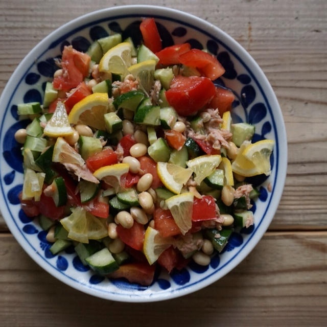 さっぱり大豆と夏野菜のレモンあえ(レシピあり)