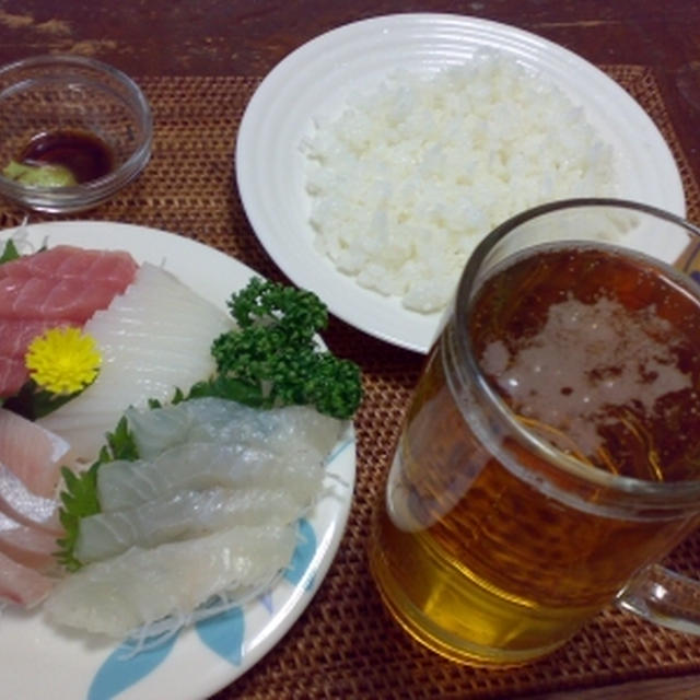 お造りとビア