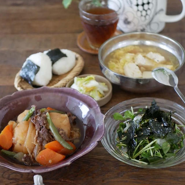 圧力鍋で時短、ほくほく肉じゃが