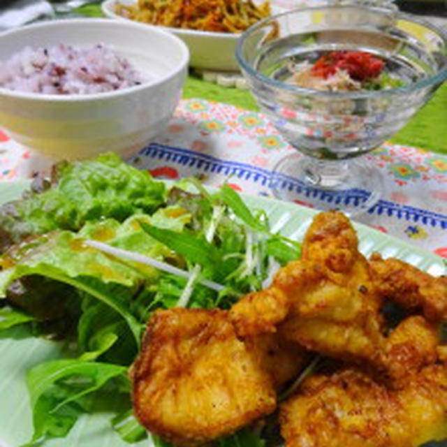 鶏胸肉のふんわり揚げ☆サラダ仕立て